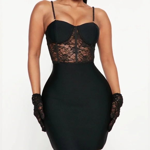 Fashion Nova | Dresses | Vixen Baddie Glove Mini Dress | Poshmark